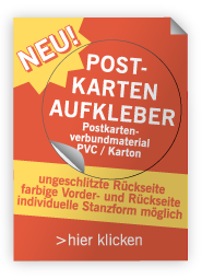 Neu: Aufkleber Postkartenverbundmaterial