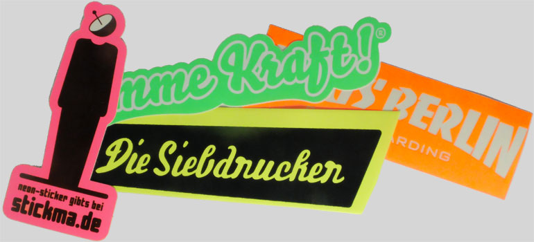 Examples of neon stickers