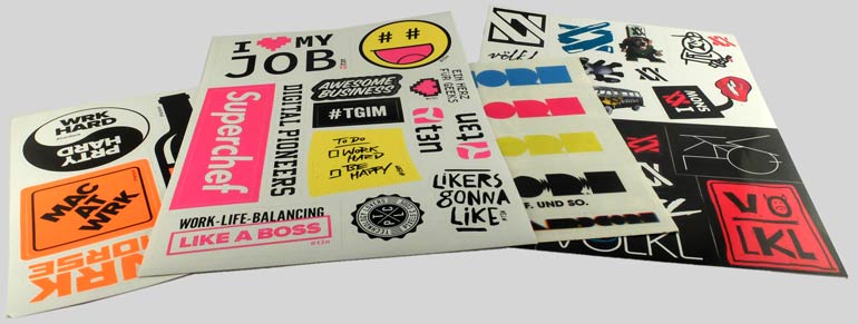 Aufkleber als Stickersheets - angestanzt auf Bogen